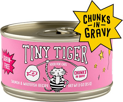 Tiny Tiger Chunks In Gravy Salmon & Whitefish Recipe Grain-free